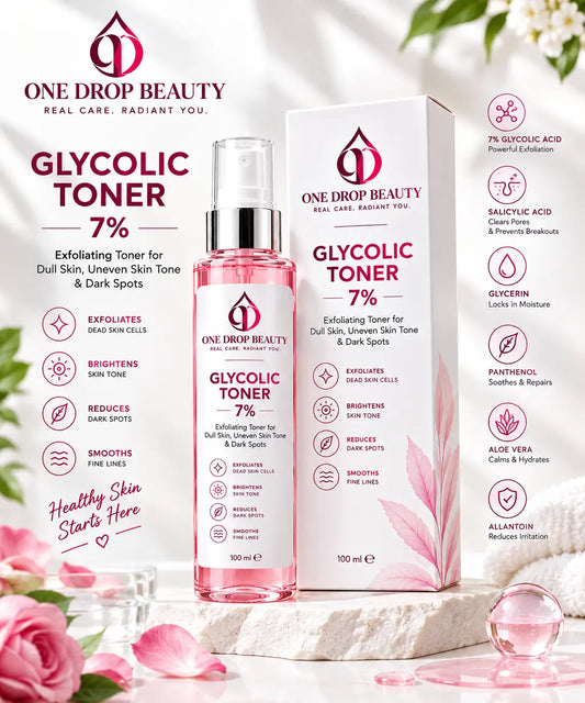 One Drop Beauty Glycolic Toner 7% – Exfoliating Toner for Dull Skin, Uneven Skin Tone & Dark Spots